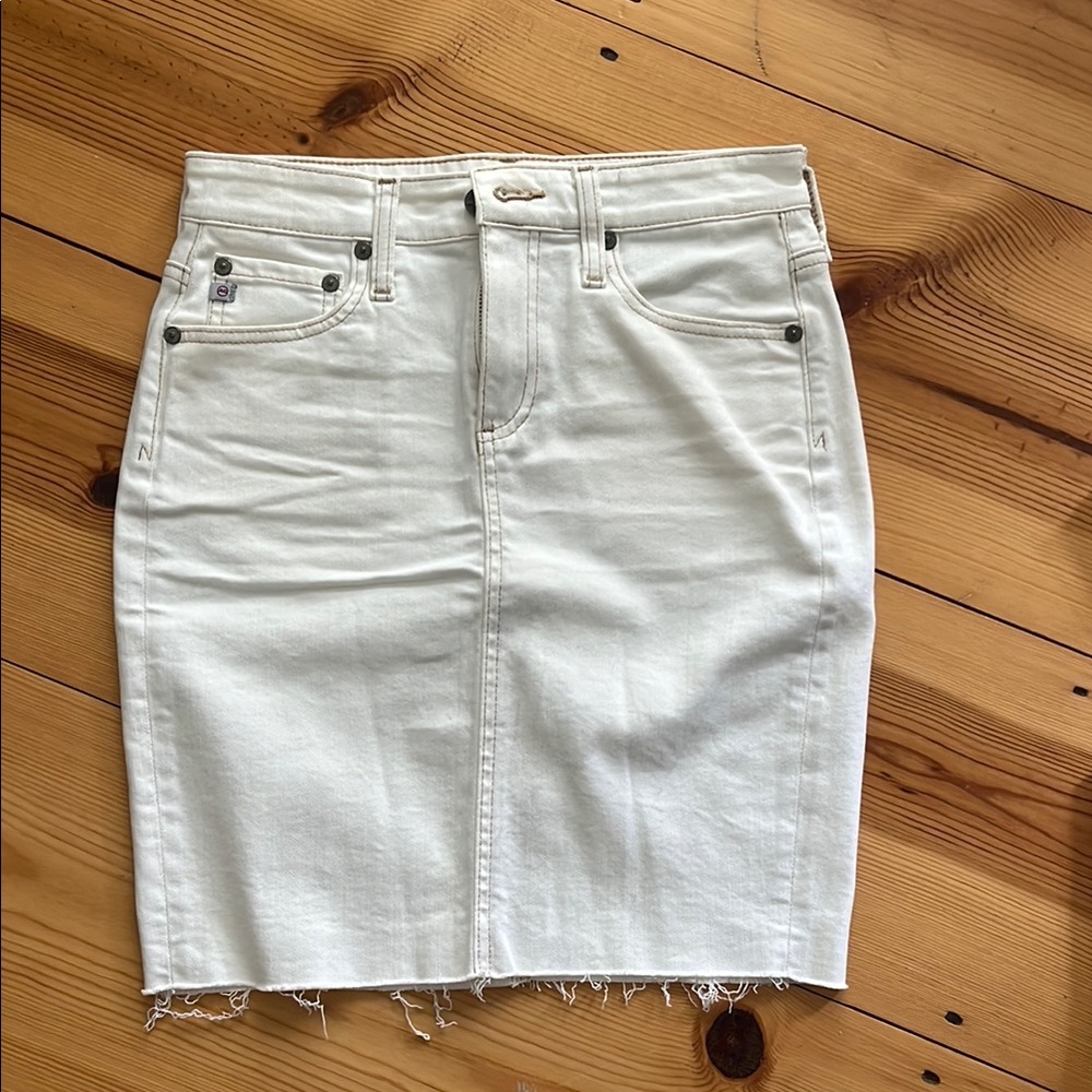 AG White Denim Skirt